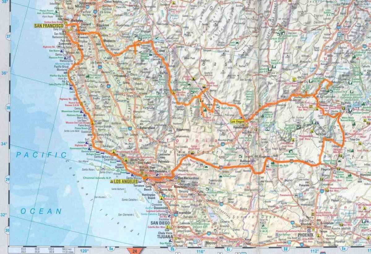 Driving Map Southwest Usa